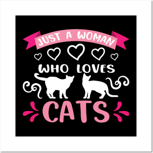 Just a woman who loves cats, cat lover gift idea Posters and Art